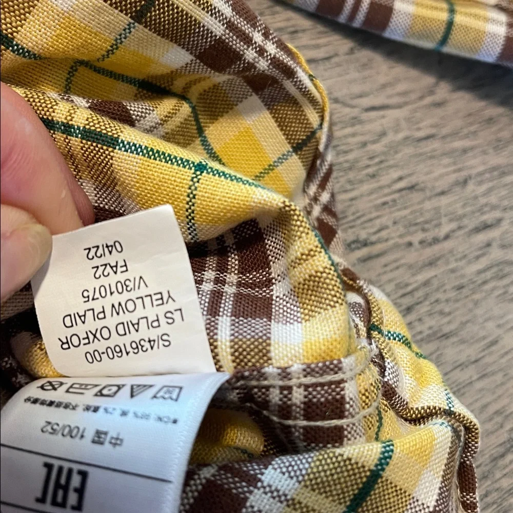 GAP Yellow Plaid Kids Button Down Shirt 3T‎